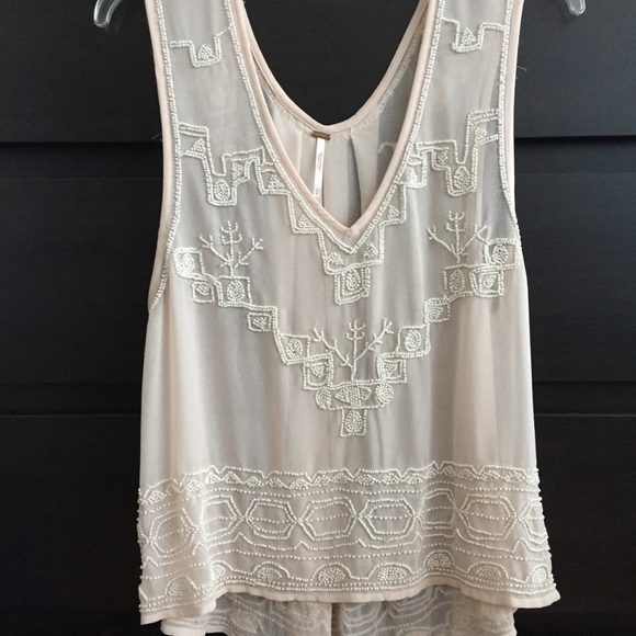 Free people beaded mesh top - Picture 2 of 4